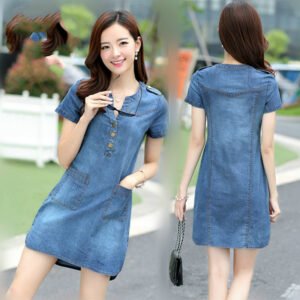 Loose denim dress