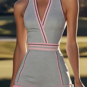 Energy-filled Orange Powdered Waist-cinching Sports Dress