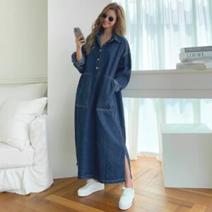 Ladies Fashion Personality Loose Denim Dress