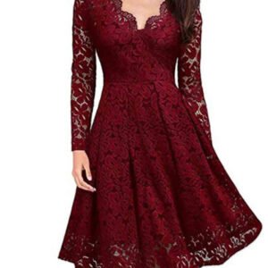 Women Dresses V-Neck Off Shoulder Lace Evening Party Dress Long Sleeve Dress Spring Autumn Vestido Invierno Mujer