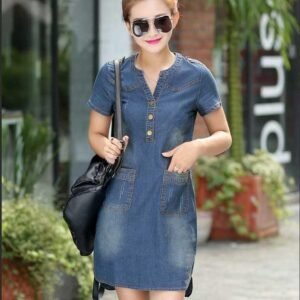 Fashion summer ladies plus size denim dress