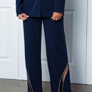 Elegant Patchwork High-waist Pants