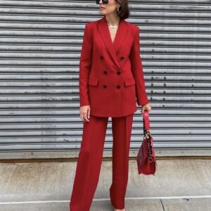 Red Suit Two-piece Suit Jacket New Year's