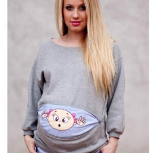 Plus size pregnant woman cartoon cute long sleeve