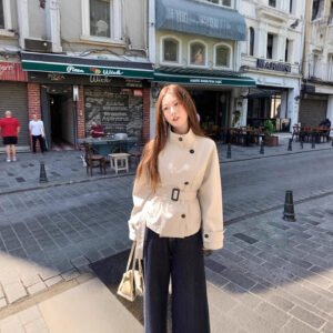 Early Autumn Korean-style Trench Coat Women's Short Jacket