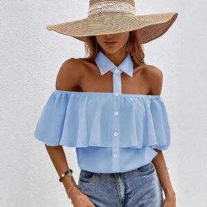 Fashionable Commuter Hollow-Out Collar Long-Sleeve