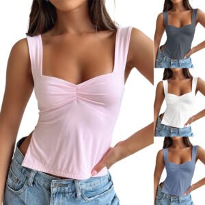 Womens Fashionable Petite Vest Stylish Fitted Top