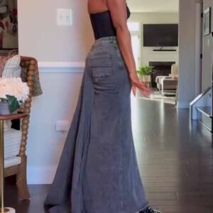 Denim Bodycon Maxi Skirt