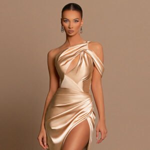 Asymmetrical-slit Formal Dress