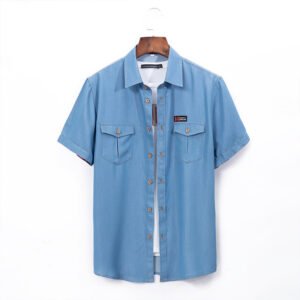 Denim short sleeve T-shirt