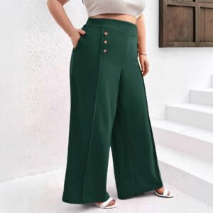 Green Draping Design Featuring Button Details And Pockets