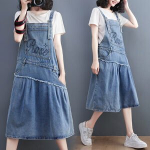 Fat Sister Summer Suspender Dress Embroidered Fishtail Skirt Women