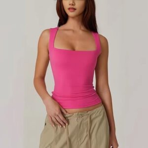 Square-neck Ribbed Camisole Top Womens Clothing