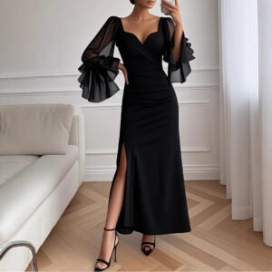 Women's Slim-fit Trumpet Sleeve Evening Gown