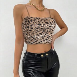 European And American-style Leopard-print Camisole, Womens Sleeveless Top