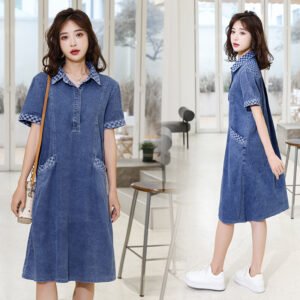 Denim Dress Women's Casual Shirt For Petite Frames