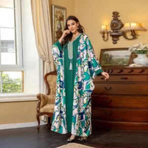 Batwing Sleeve Hot Drilling Middle East Arab Dress