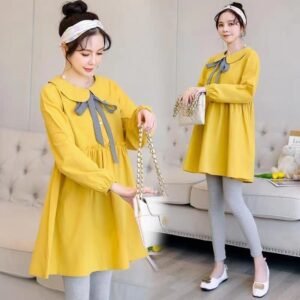 Pregnant Women's Long Sleeve Dress Trendy Hot Mom Personality