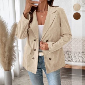 Solid Corduroy Suit Jacket Woman