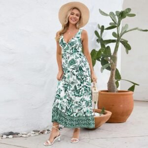 Summer European And American Womens Floral-print Dress