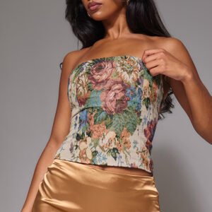 Chest-wrap Embroidered Tube Top Vest Top