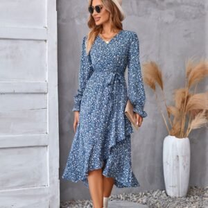 Printed AutumnWinter Long-Sleeve Dress For Women