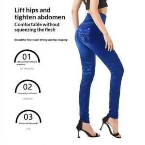 High-elasticity Womens Denim-style Leggings