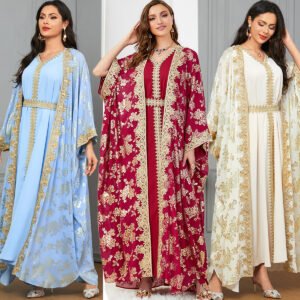 Cardigan Polyester Robe Dubai Dress